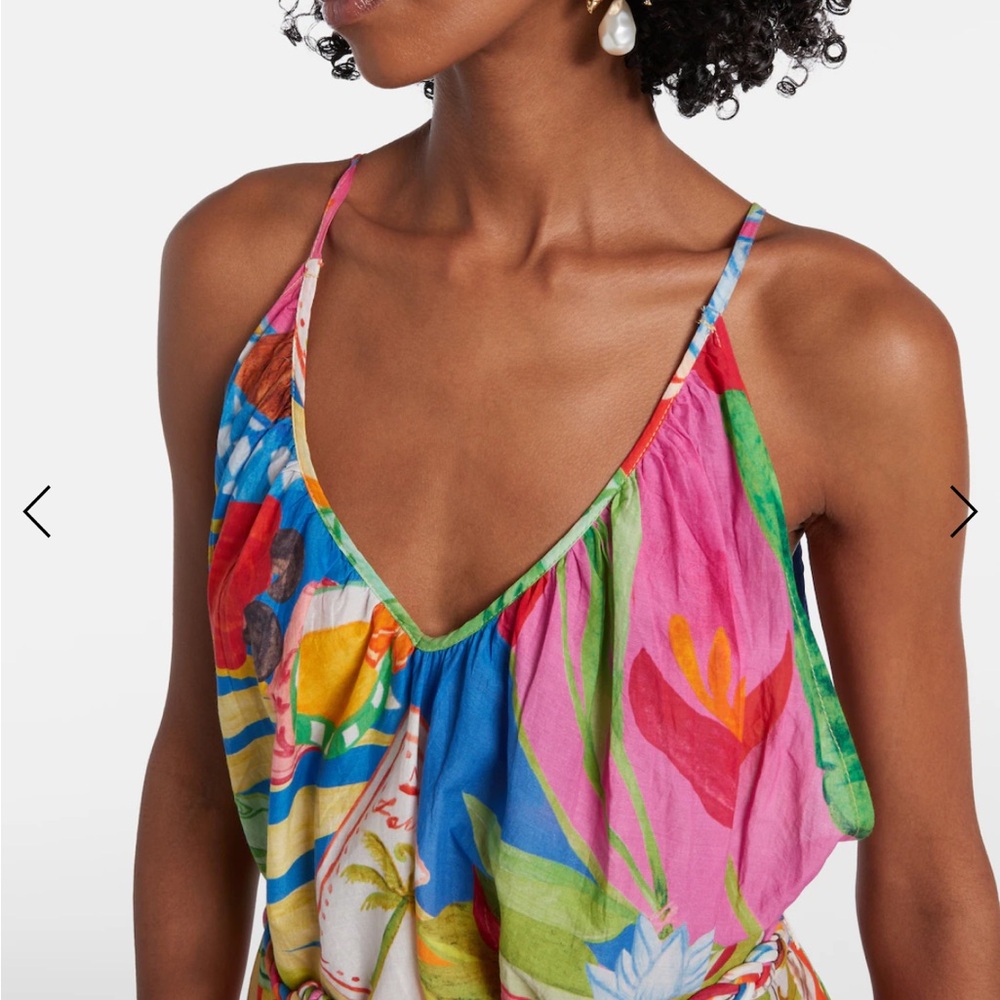 FARM RIO Multicolor Summer Picnic Midi Dress - Picture 2 of 9